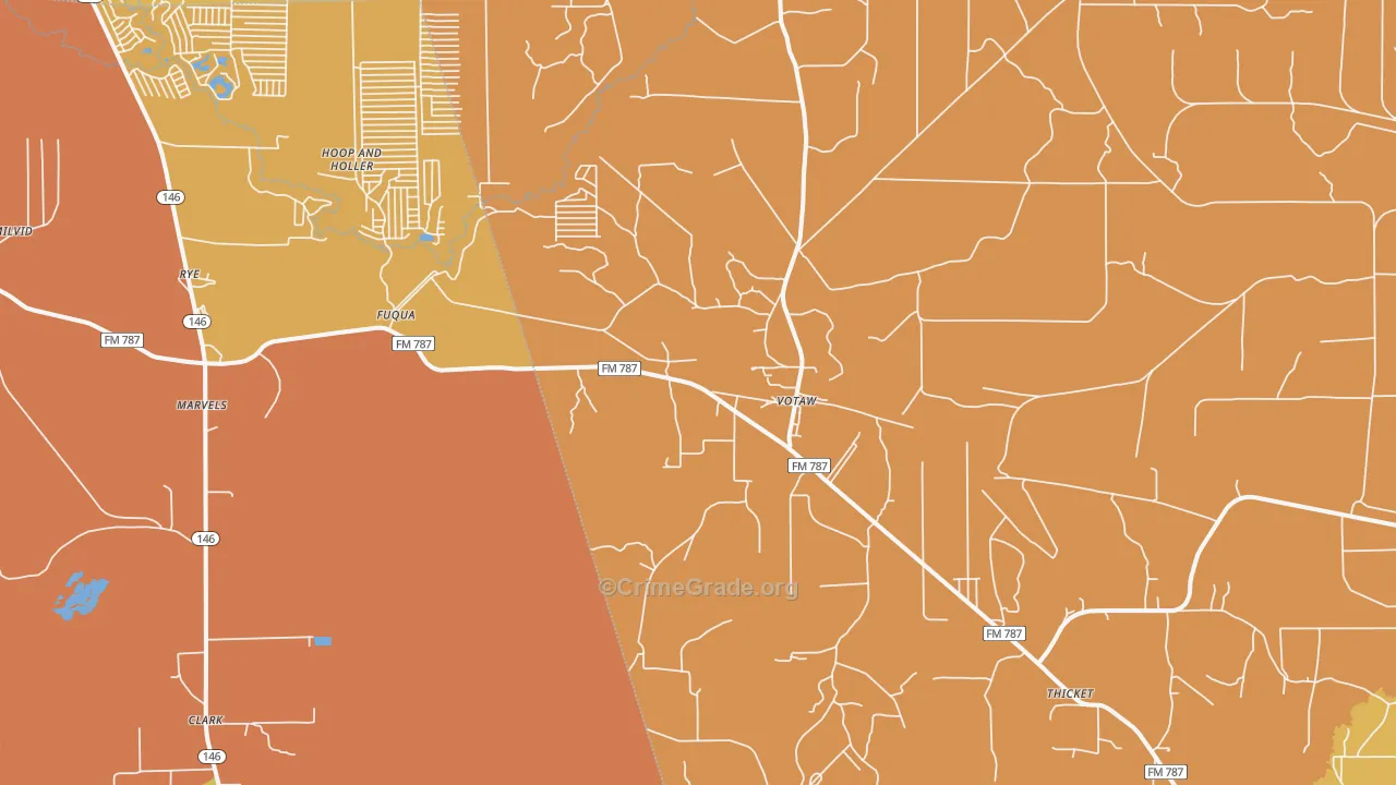 Votaw, TX Map of Drug-Related Crime Rates