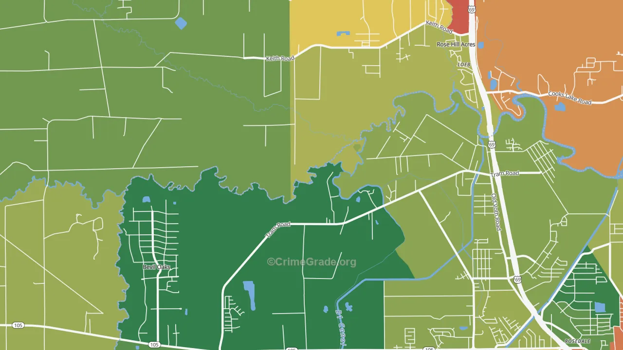 Voth, TX Map of Drug-Related Crime Rates