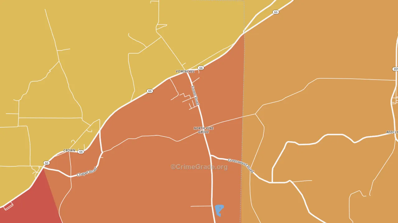 Vowinckel, PA Map of Drug-Related Crime Rates