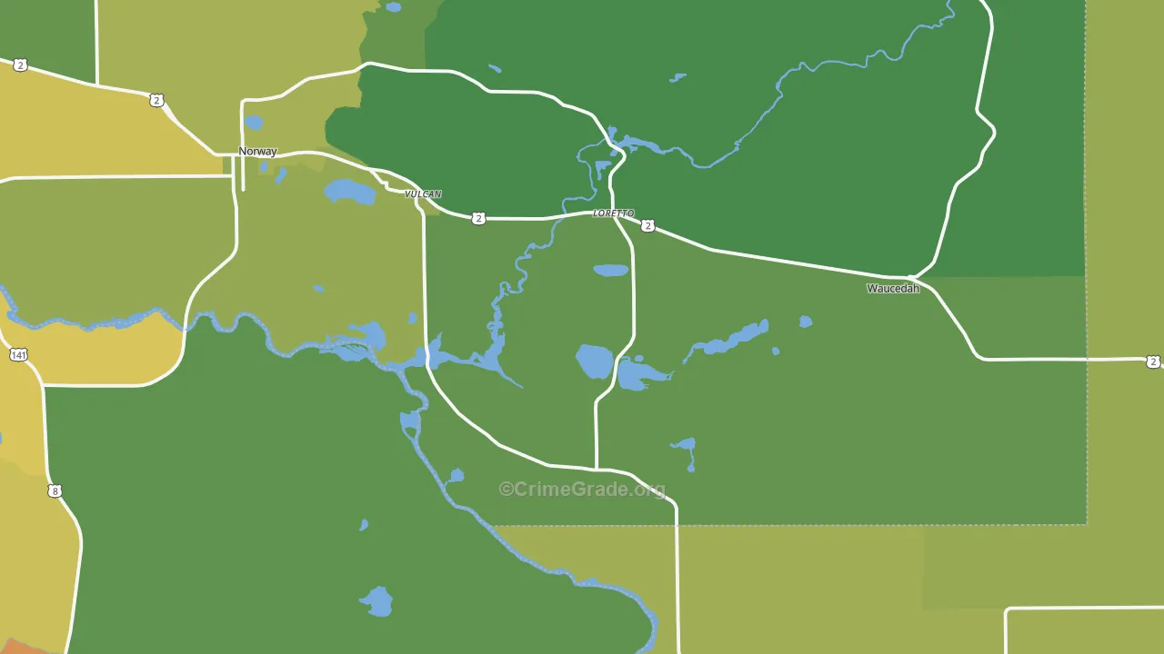 Vulcan, MI Map of Drug-Related Crime Rates