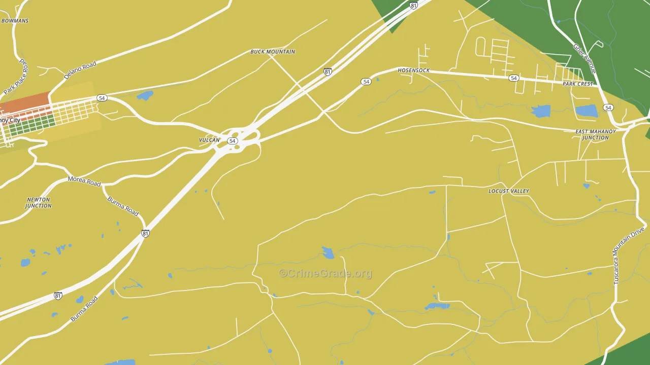Vulcan, PA Map of Drug-Related Crime Rates