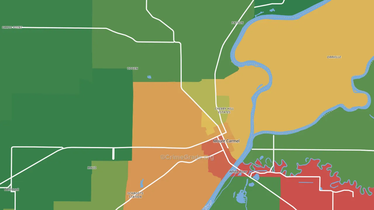 Wabash County, IL Map of Drug-Related Crime Rates