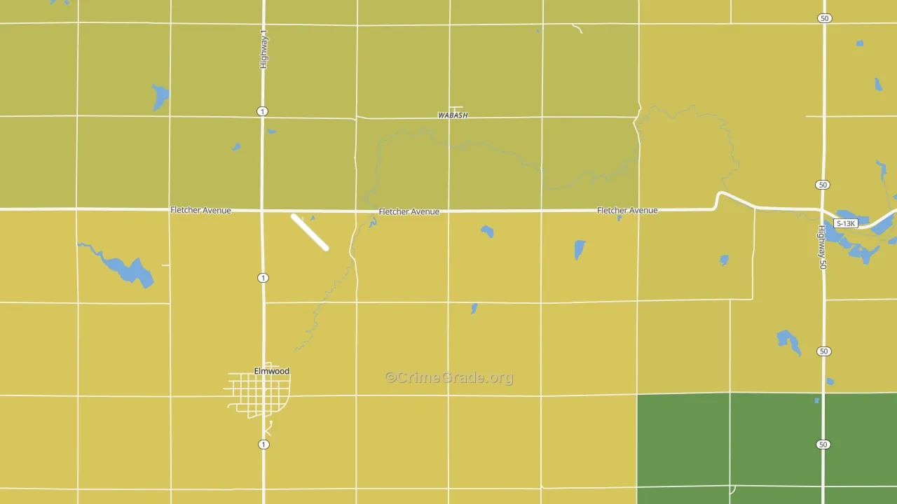 Wabash, NE Map of Drug-Related Crime Rates
