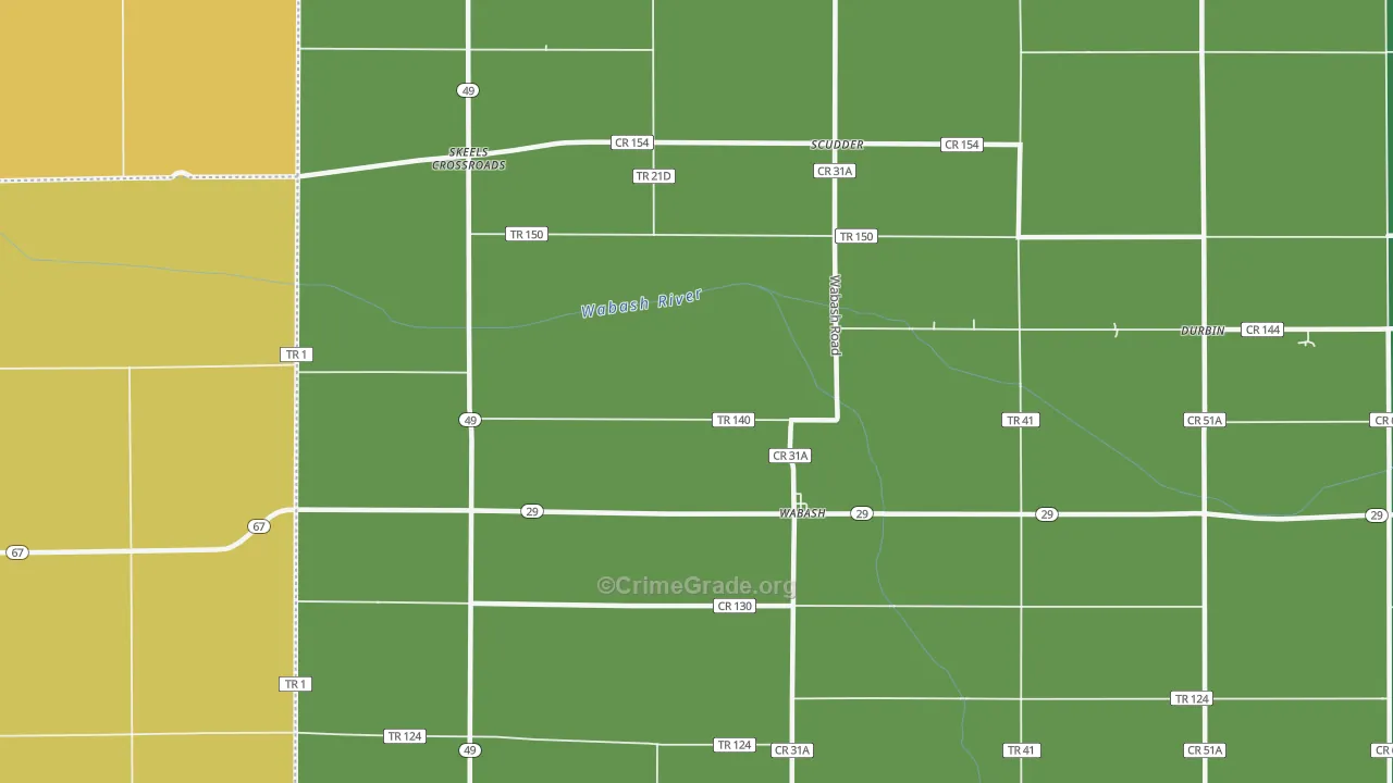 Wabash, OH Map of Drug-Related Crime Rates