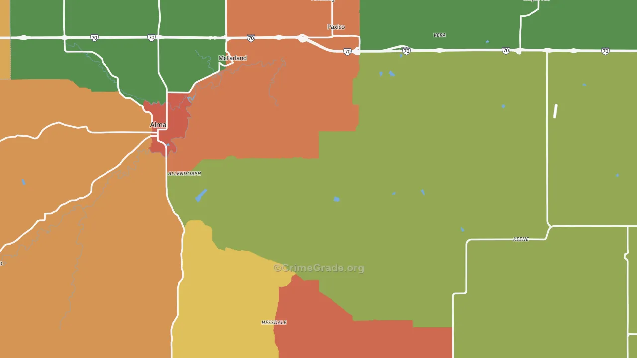 Wabaunsee County, KS Map of Drug-Related Crime Rates