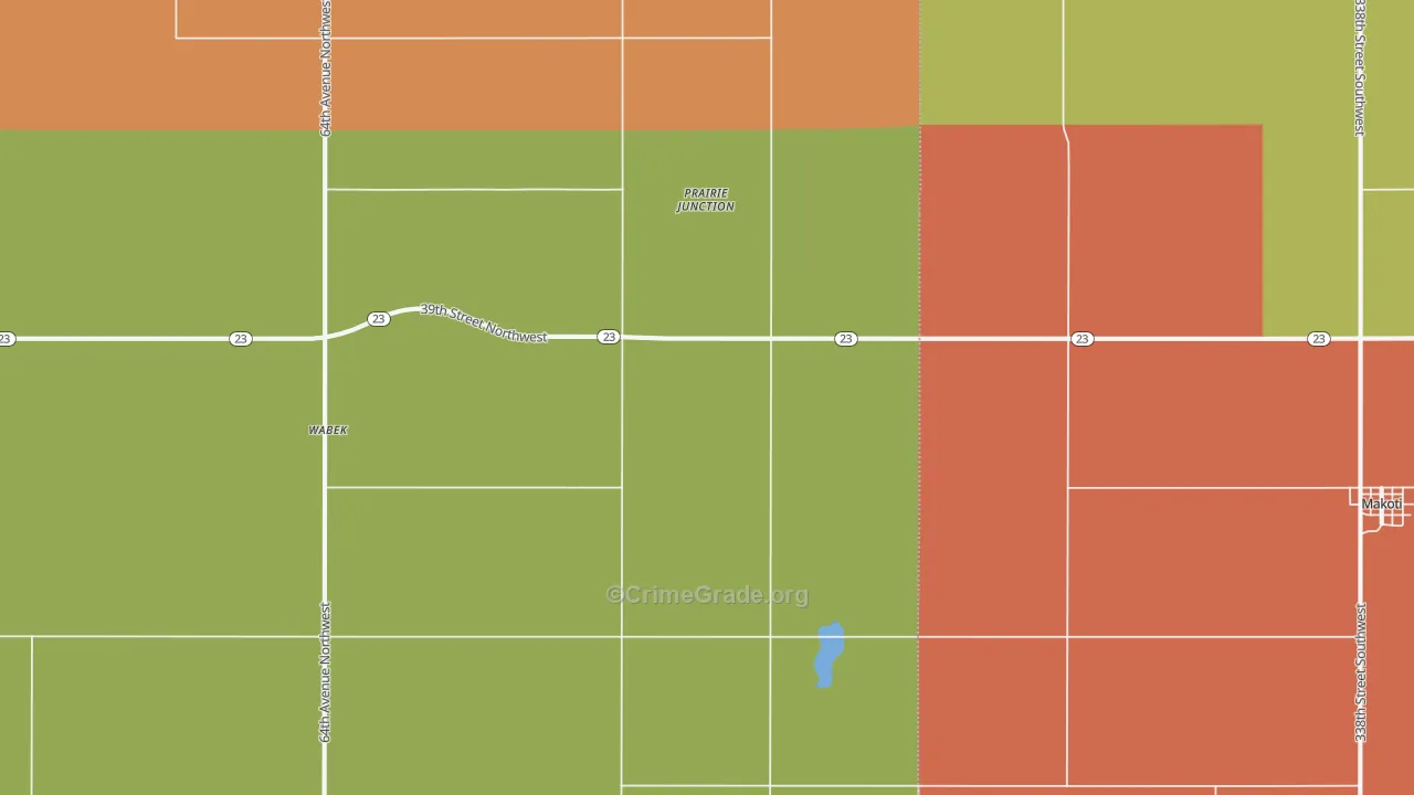 Wabek, ND Map of Drug-Related Crime Rates