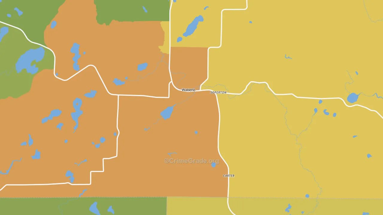 Wabeno, WI Map of Drug-Related Crime Rates
