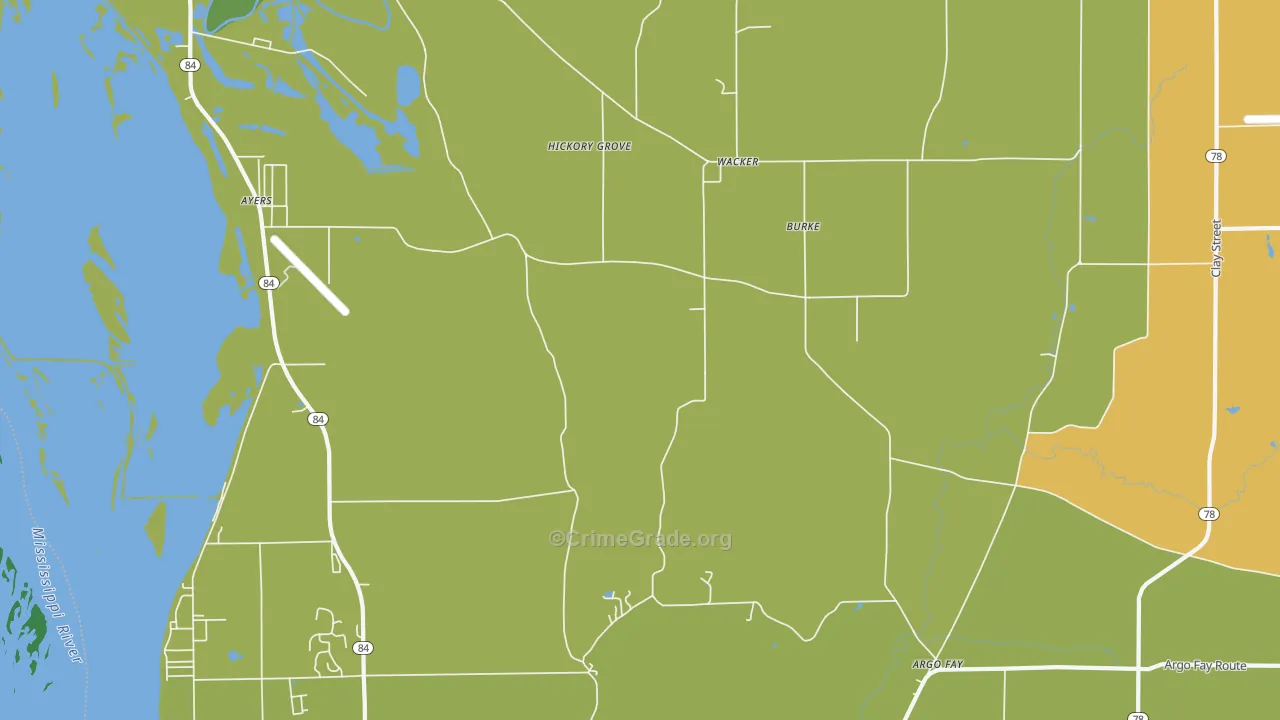 Wacker, IL Map of Drug-Related Crime Rates