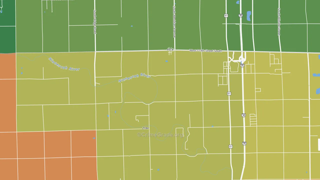 Waco, KS Map of Drug-Related Crime Rates