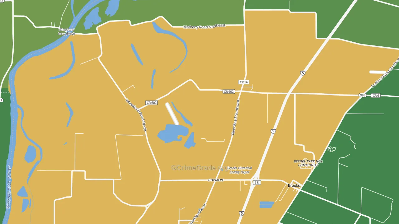Waconda, OR Map of Drug-Related Crime Rates