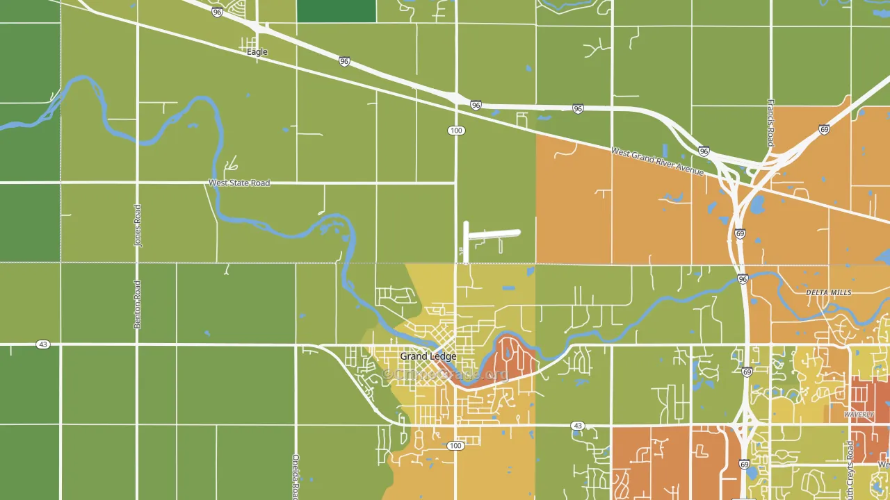 Wacousta, MI Map of Drug-Related Crime Rates