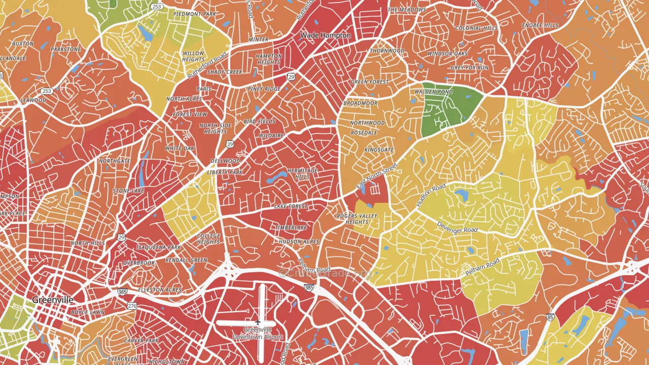 Wade Hampton, SC Map of Drug-Related Crime Rates