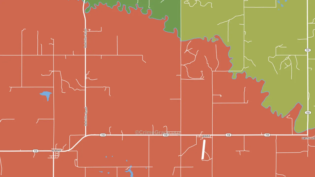 Wade, OK Map of Drug-Related Crime Rates