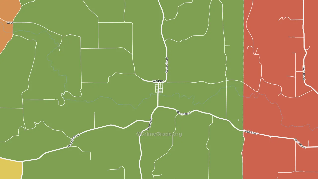Wadena, IA Map of Drug-Related Crime Rates