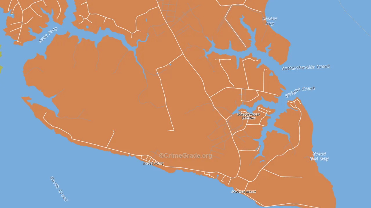 Wades Point, NC Map of Drug-Related Crime Rates