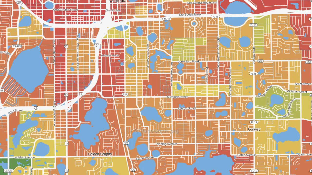 Wadeview Park, Orlando, FL Map of Drug-Related Crime Rates