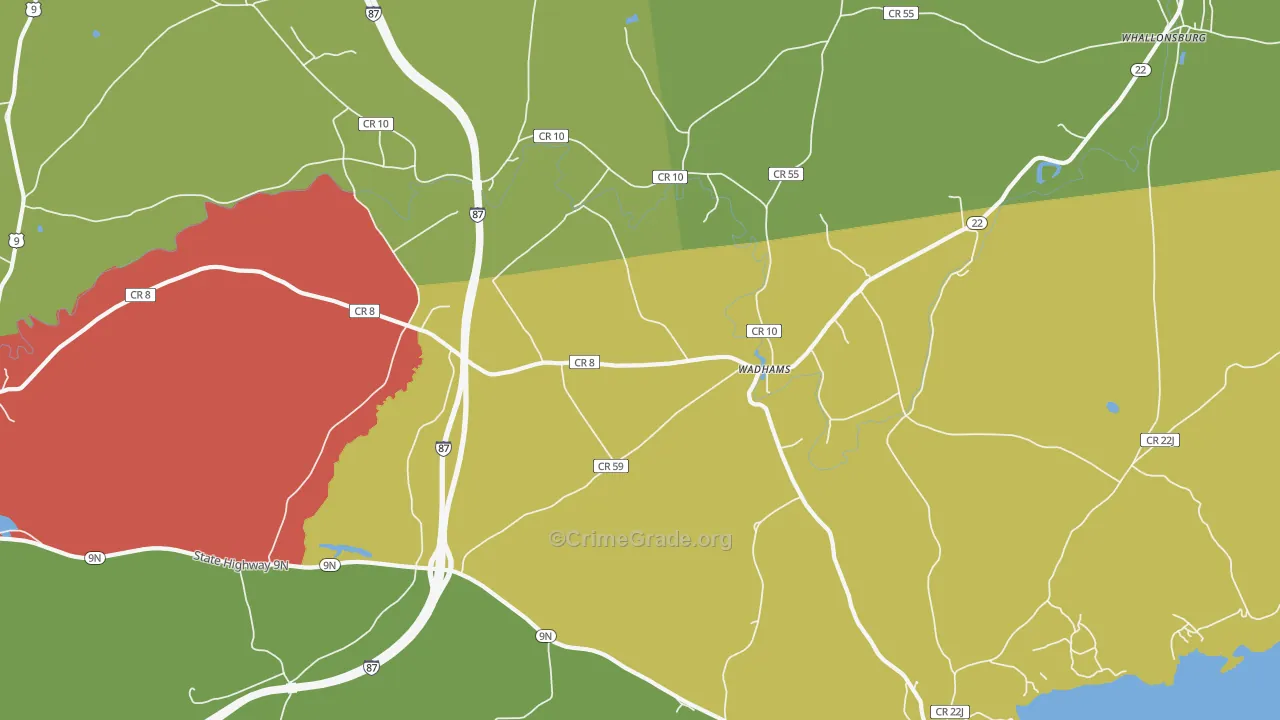 Wadhams, NY Map of Drug-Related Crime Rates