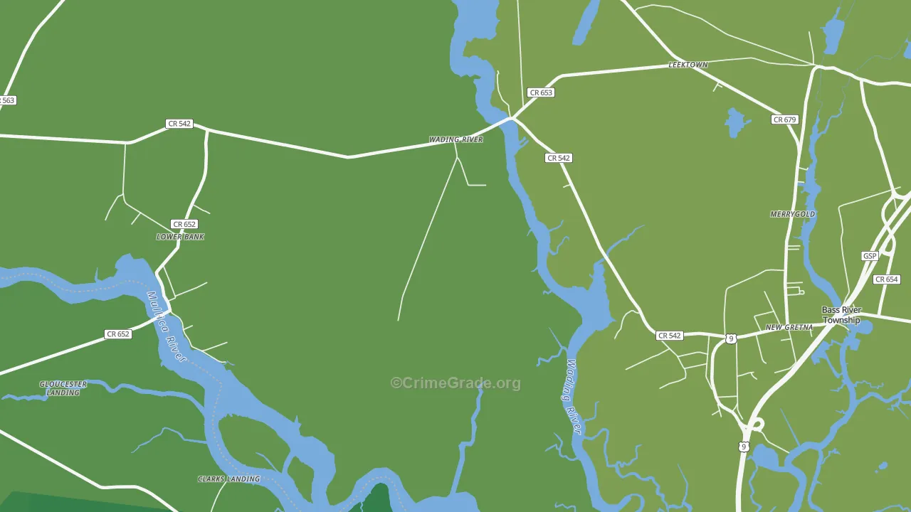 Wading River, NJ Map of Drug-Related Crime Rates