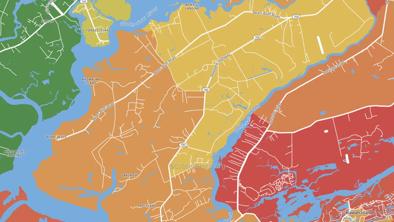 Wadmalaw Island, SC Map of Drug-Related Crime Rates