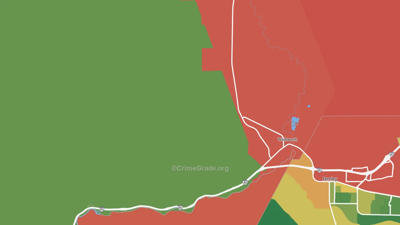 Wadsworth, NV Map of Drug-Related Crime Rates