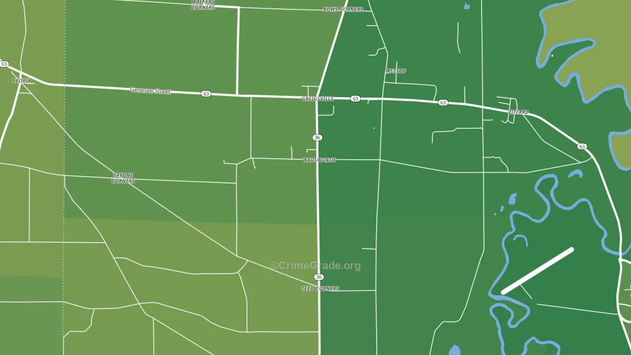 Wadsworth, NY Map of Drug-Related Crime Rates