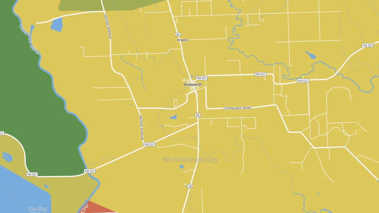 Wadsworth, TX Map of Drug-Related Crime Rates