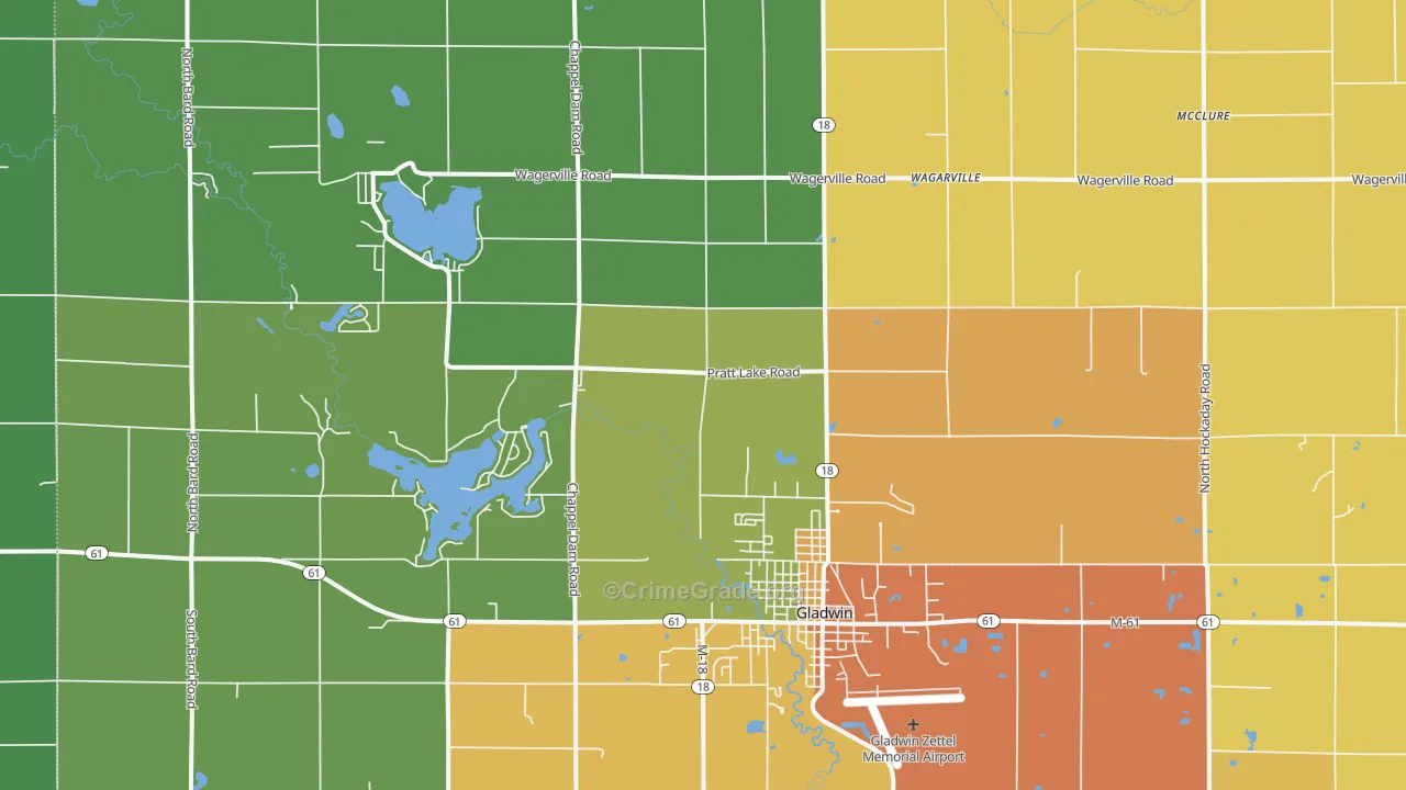 Wagarville, MI Map of Drug-Related Crime Rates