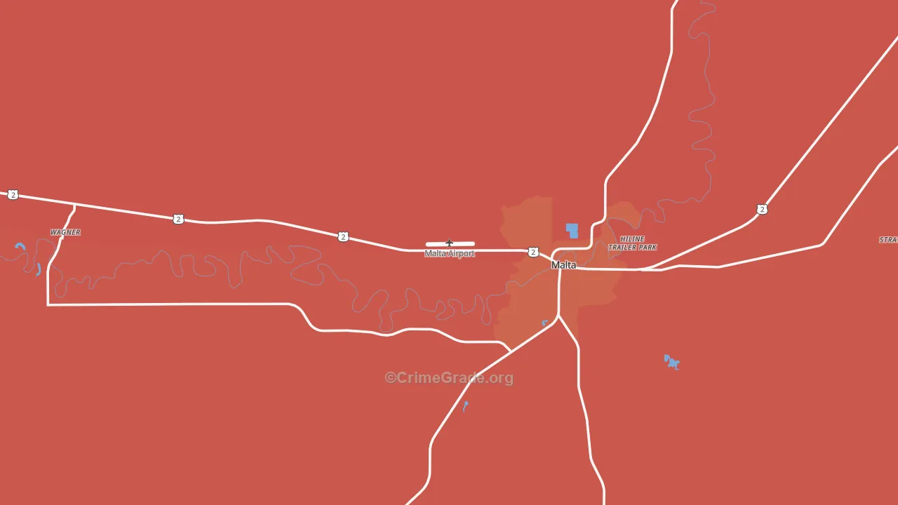 Wagner, MT Map of Drug-Related Crime Rates