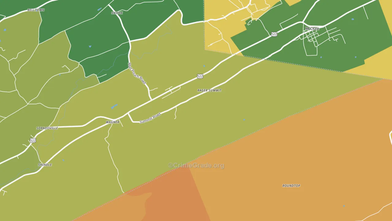Wagner, PA Map of Drug-Related Crime Rates
