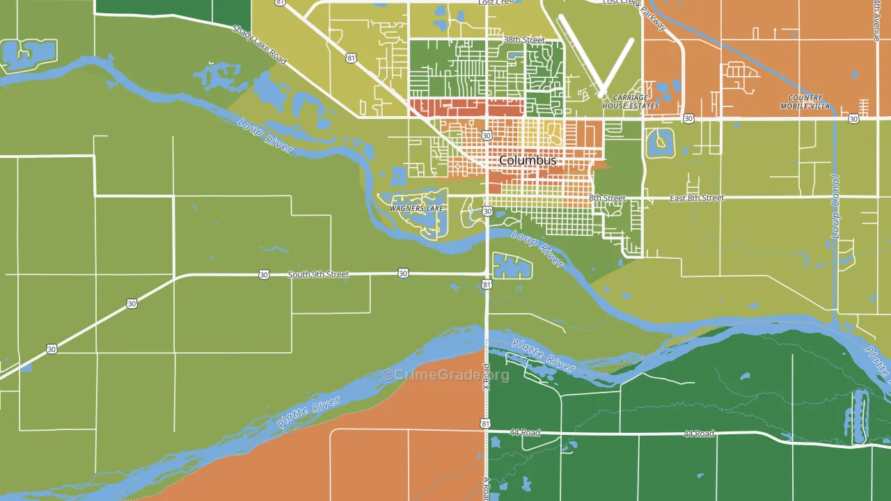 Wagners Lake, NE Map of Drug-Related Crime Rates
