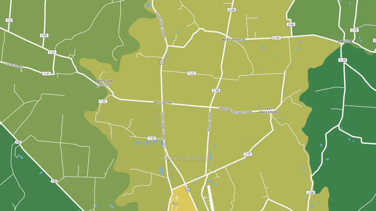 Wahlsburg, OH Map of Drug-Related Crime Rates