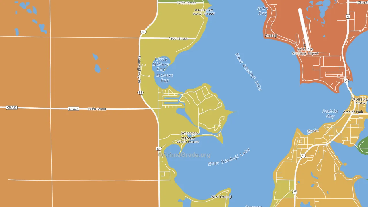 Wahpeton, IA Map of Drug-Related Crime Rates