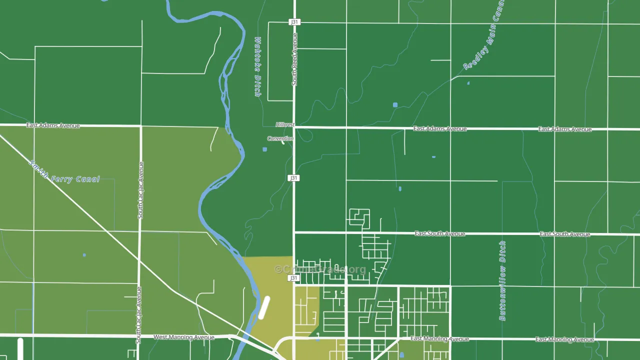 Wahtoke, CA Map of Drug-Related Crime Rates
