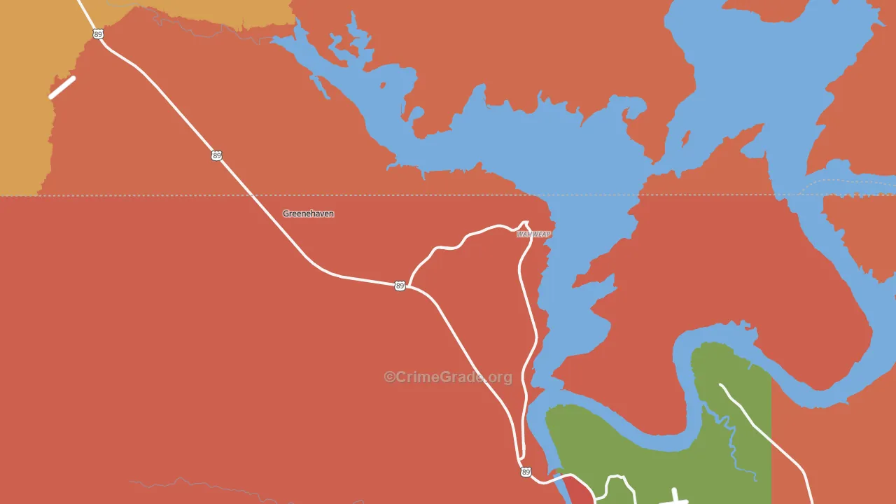 Wahweap, AZ Map of Drug-Related Crime Rates