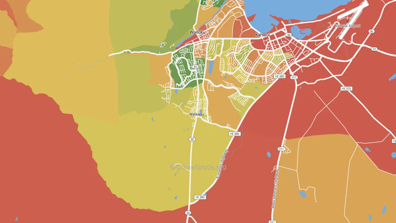 Waikapu, HI Map of Drug-Related Crime Rates