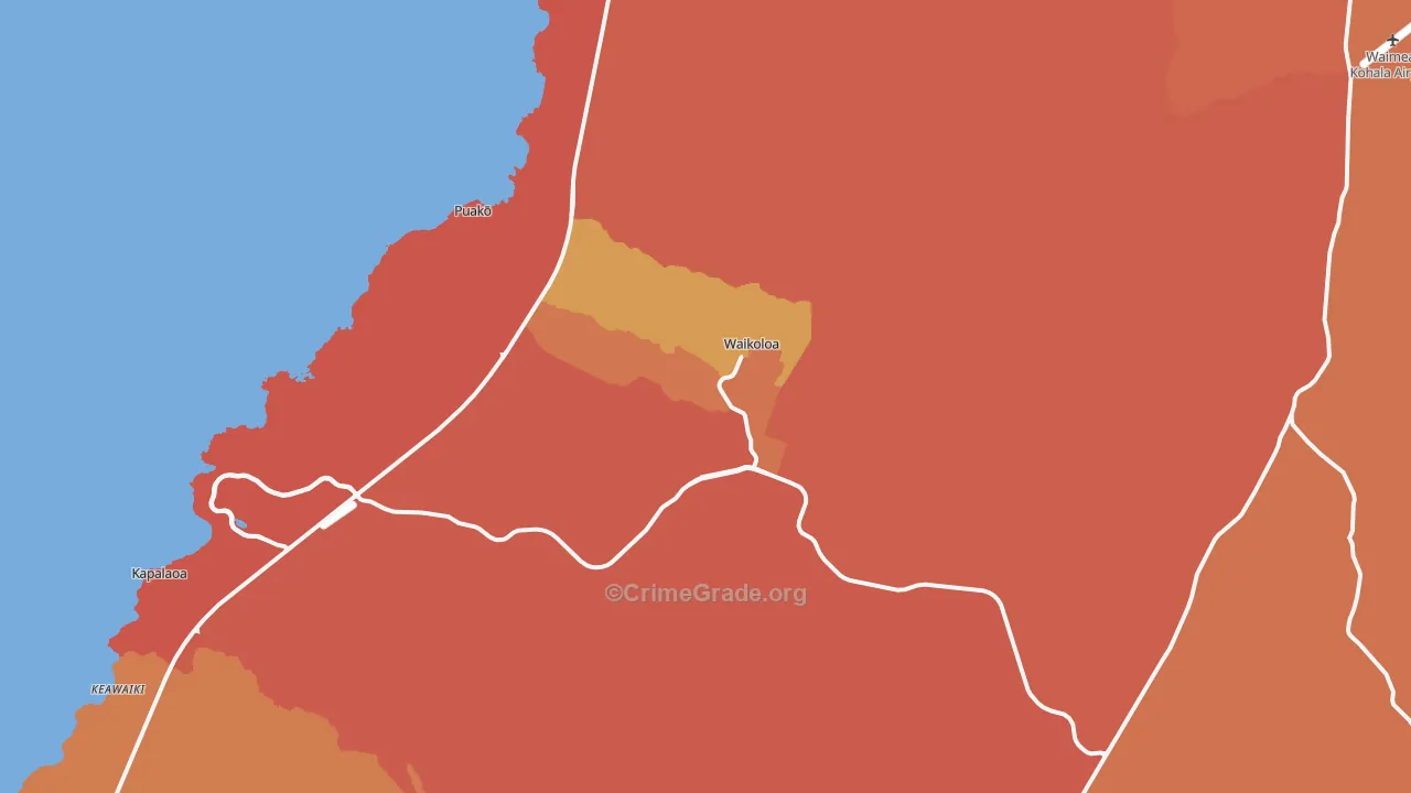 Waikoloa, HI Map of Drug-Related Crime Rates