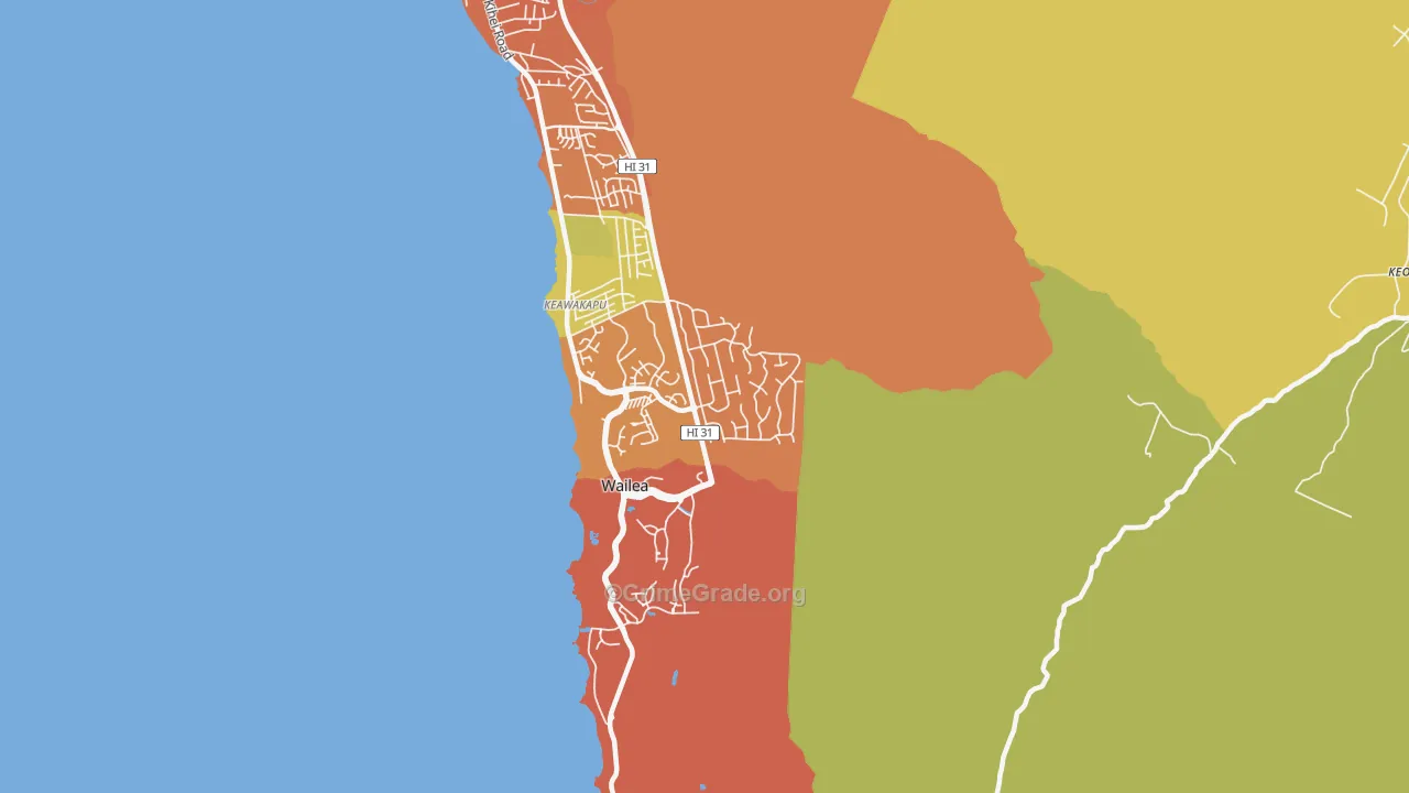 Wailea, Kihei, HI Map of Drug-Related Crime Rates