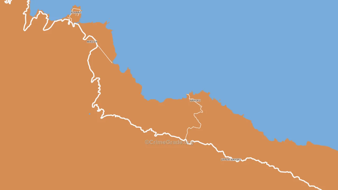 Wailua, HI Map of Drug-Related Crime Rates