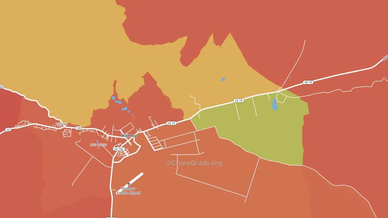 Waimea, HI Map of Drug-Related Crime Rates