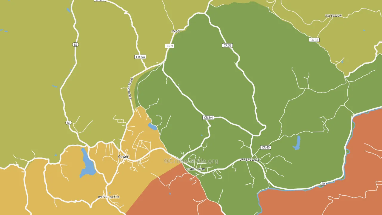 Wainville, WV Map of Drug-Related Crime Rates
