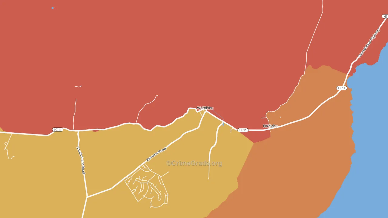 Waiohinu, HI Map of Drug-Related Crime Rates