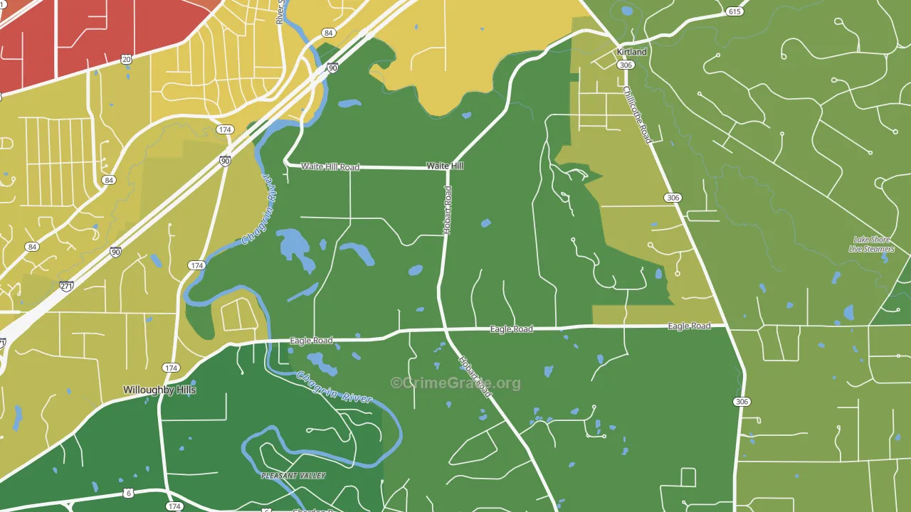 Waite Hill, OH Map of Drug-Related Crime Rates