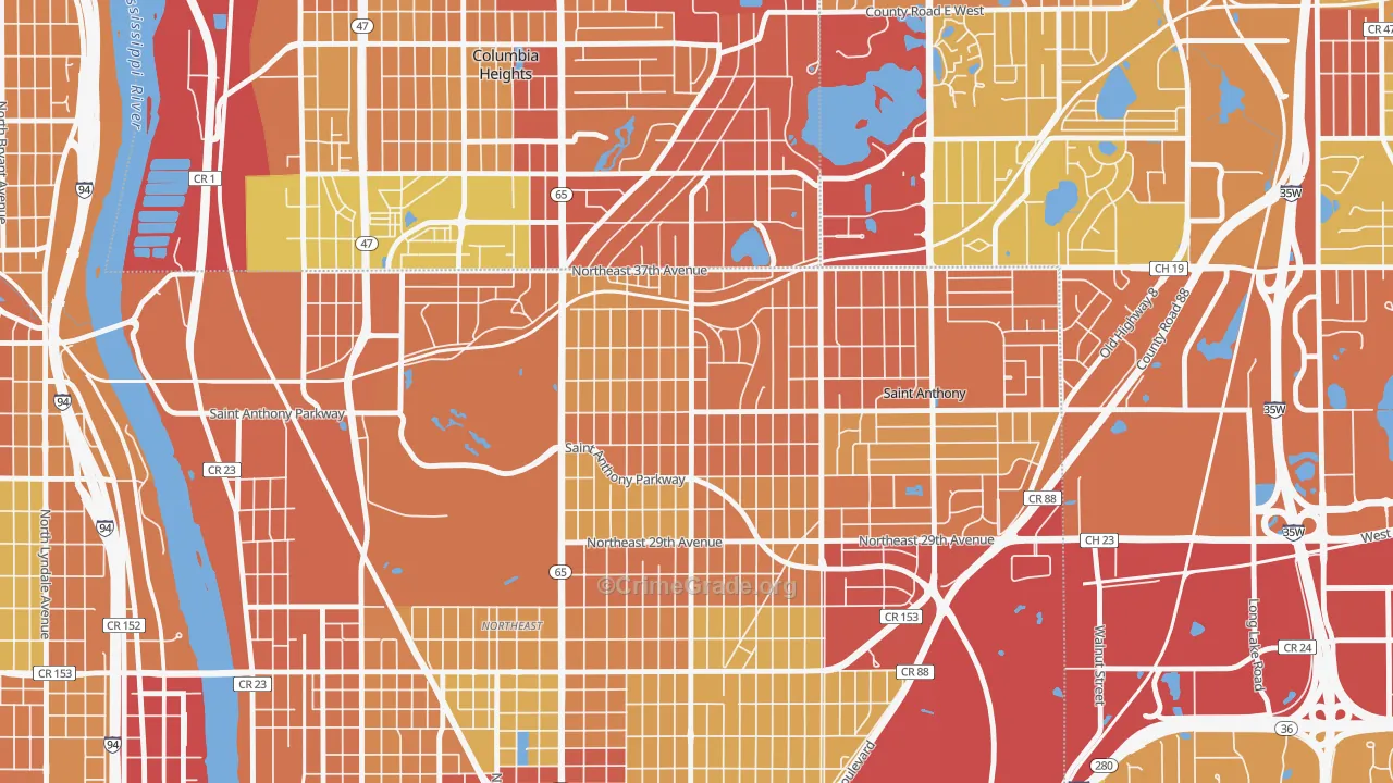 Waite Park, Minneapolis, MN Map of Drug-Related Crime Rates