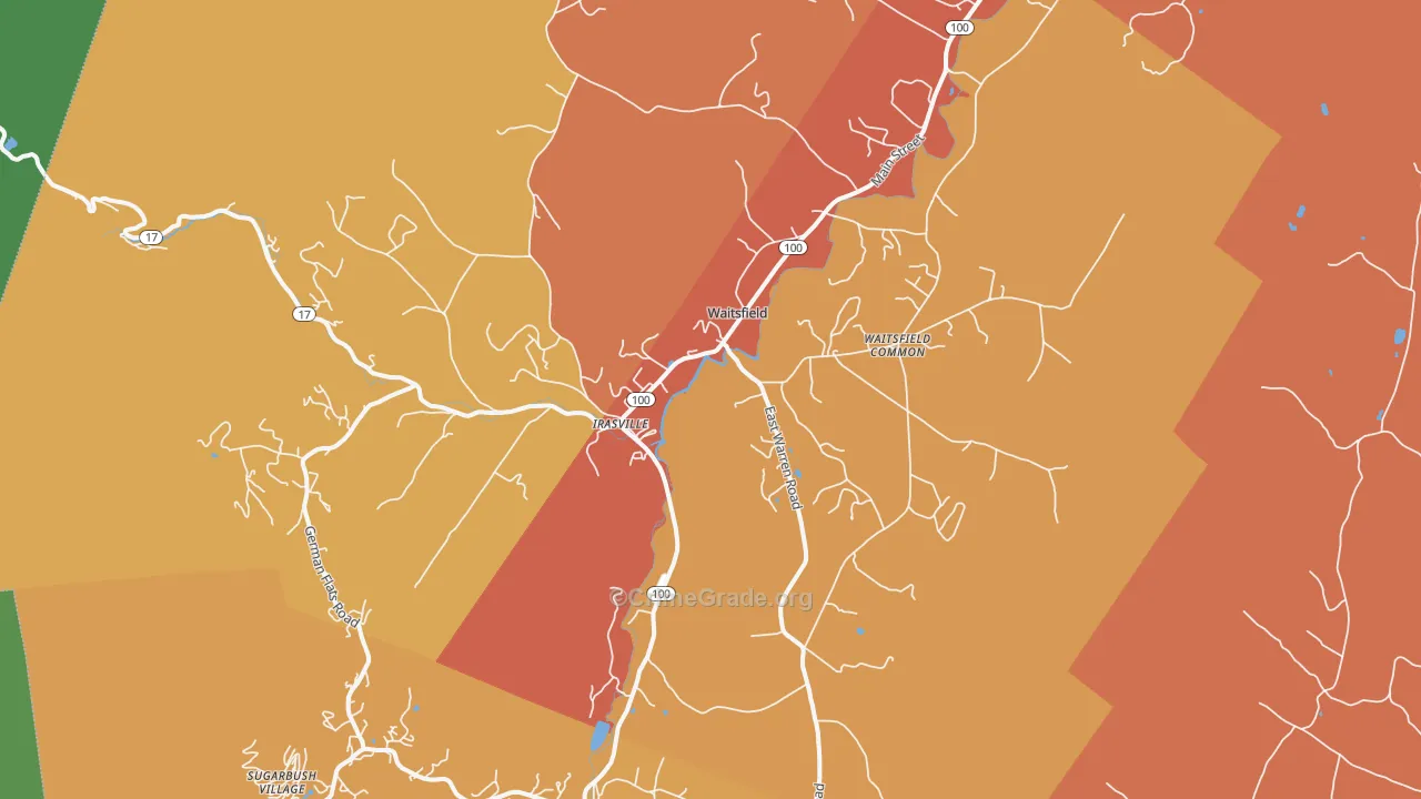 Waitsfield, VT Map of Drug-Related Crime Rates