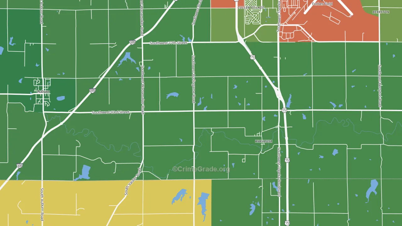 Wakarusa, KS Map of Drug-Related Crime Rates