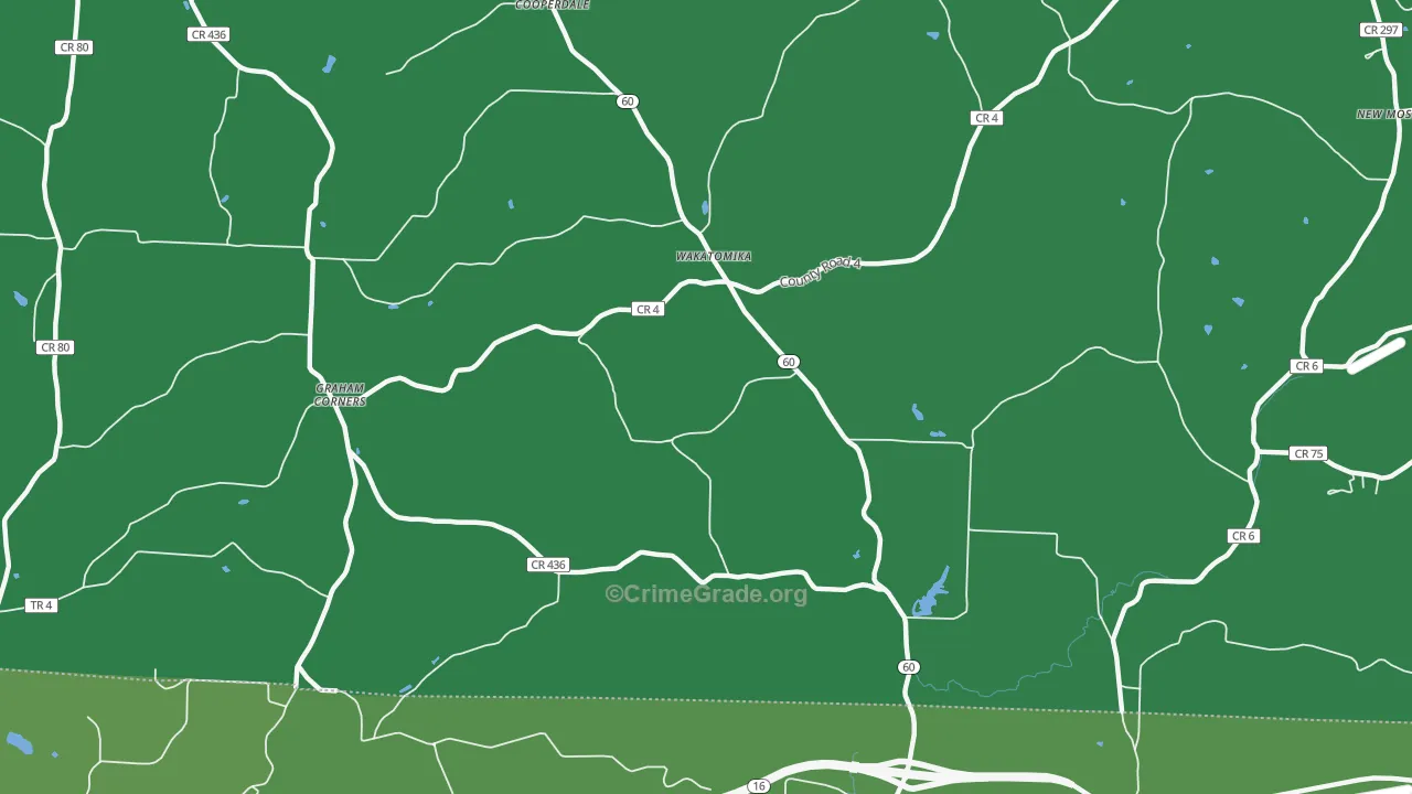 Wakatomika, OH Map of Drug-Related Crime Rates