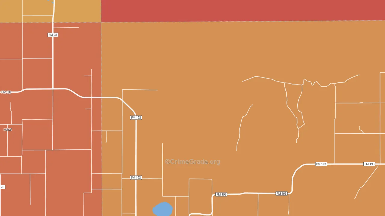 Wake, TX Map of Drug-Related Crime Rates