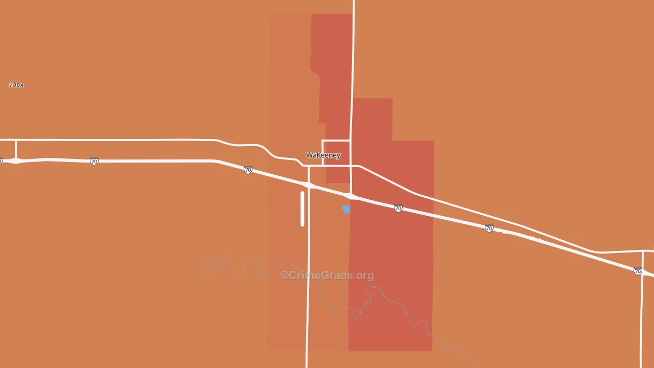 Wakeeney, KS Map of Drug-Related Crime Rates