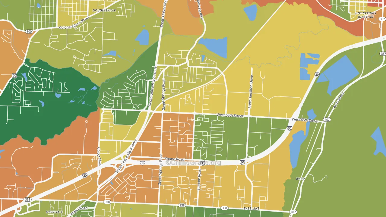 Wakefield, Little Rock, AR Map of Drug-Related Crime Rates