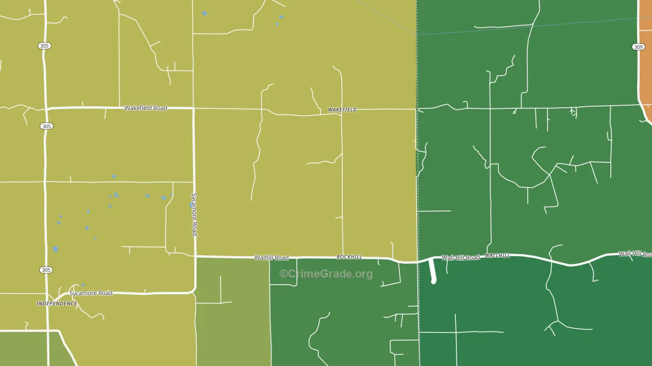 Wakefield, MS Map of Drug-Related Crime Rates